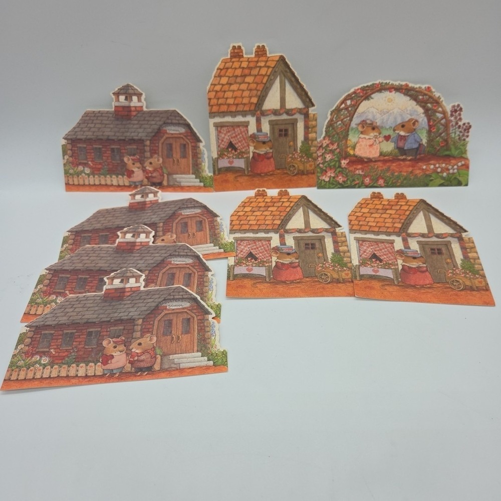 Lot 8 Vintage Hallmark Valentine's Day Cards Greetings from Moustershire Mouse